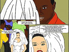 A sexy white bride was given as prey to three depraved interracial toon easy riders