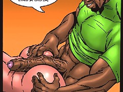 You are hitting my spot on this interracial comic porn! Yes bitch, I'm dropping bottom in your pussy!