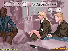 Two white schoolgirls want to taste big black dick Kinky Jimmy interracial comix
