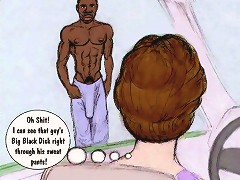 On this erotic comics white girl wants to see black smelly cock