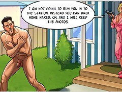 Amazing comics porno with hot bitch totally controlling naked dude
